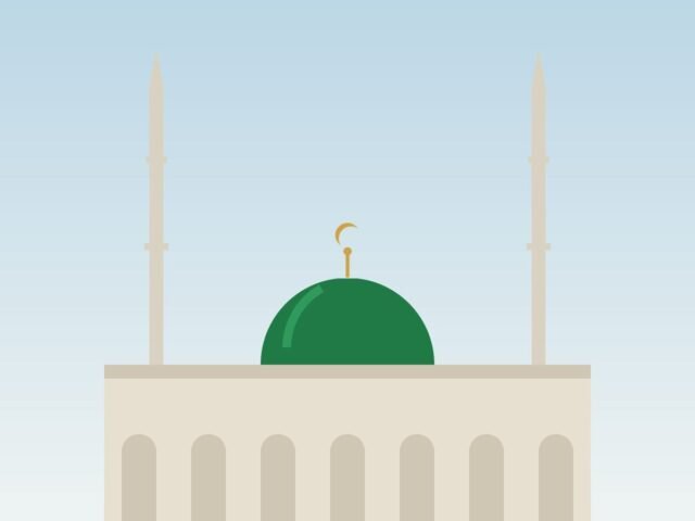 The Green Dome of Masjid an-Nabawi in Madinah