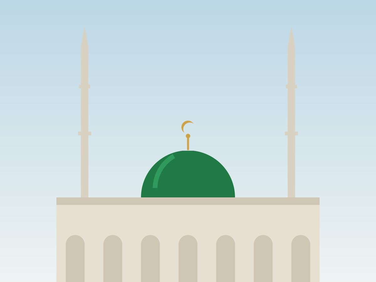 The Green Dome of Masjid an-Nabawi in Madinah
