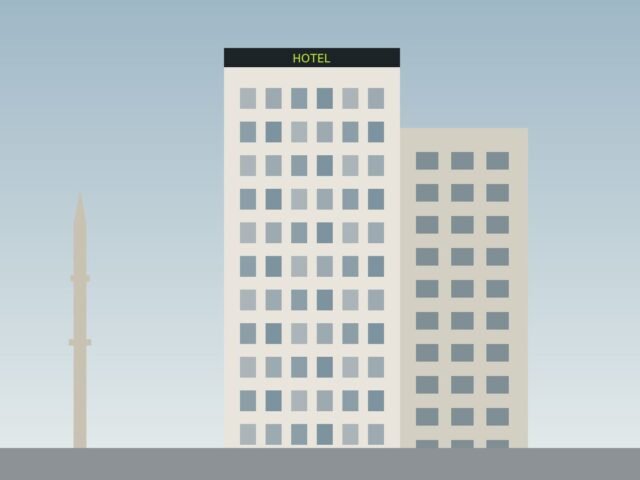 Hotel tower close to the Haram