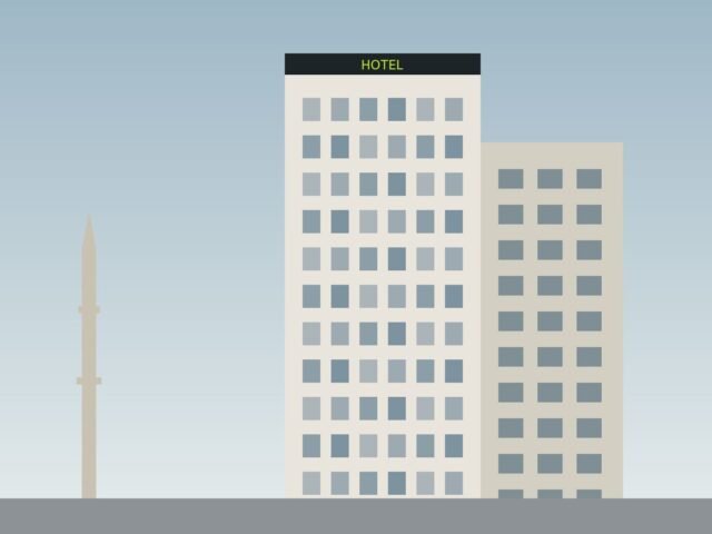 Hotel tower close to the Haram