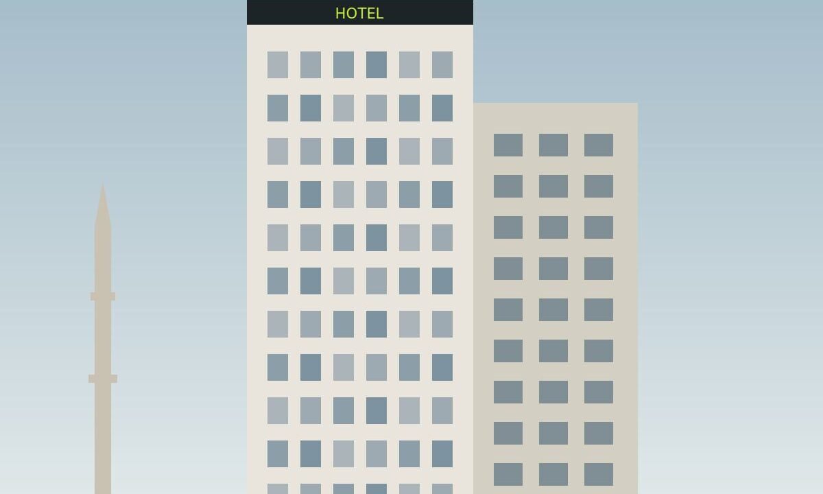 Hotel tower close to the Haram