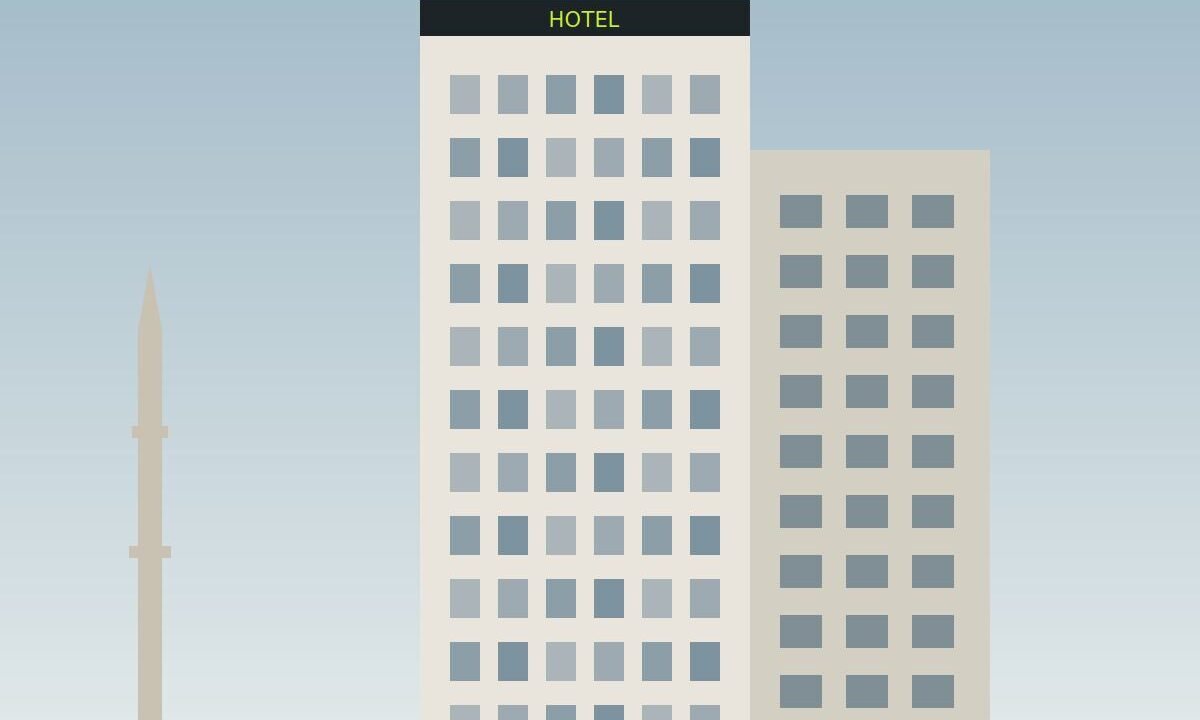 Hotel tower close to the Haram