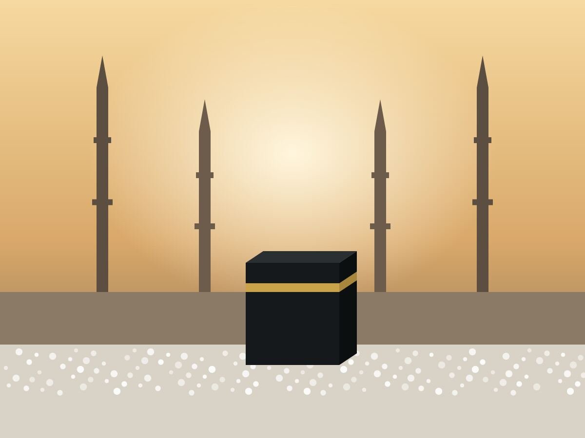 Pilgrims around the Kaaba at Masjid al-Haram
