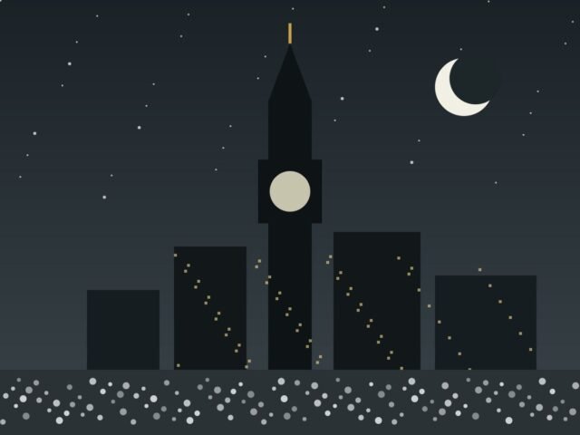 Makkah skyline and clock tower at night