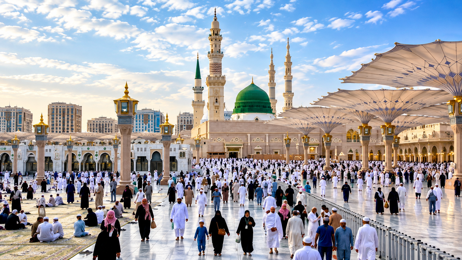 Masjid an-Nabawi at sunset